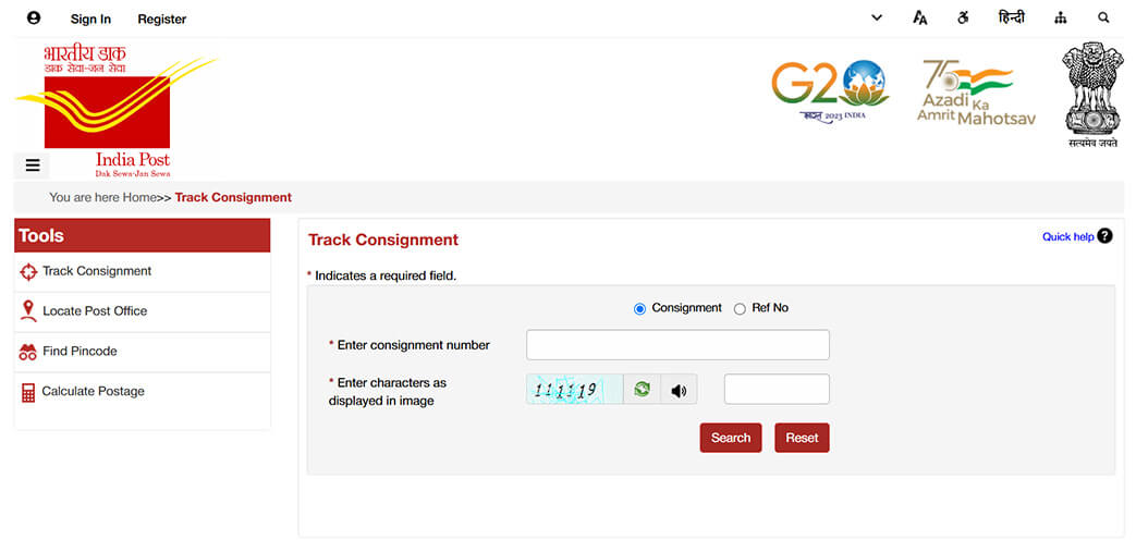 Indian post consignment tracking